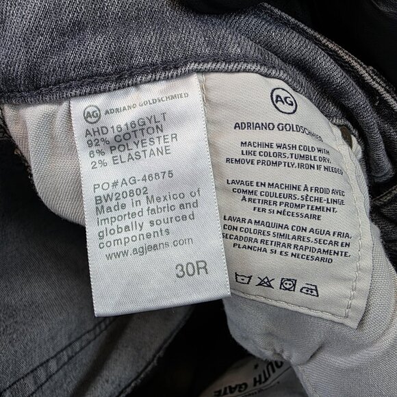 AG Adriano Goldschmied Jeans Womens 30R Gray The Harper Slim Fit Stretch Denim - Picture 11 of 12